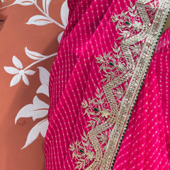 MOTHRA LEHERIYA GOTA PATTI SAREE