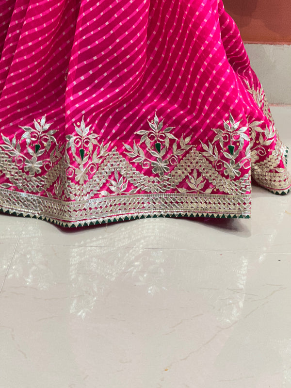 MOTHRA LEHERIYA GOTA PATTI SAREE