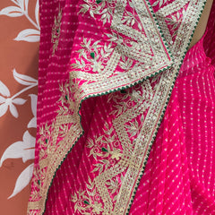 MOTHRA LEHERIYA GOTA PATTI SAREE