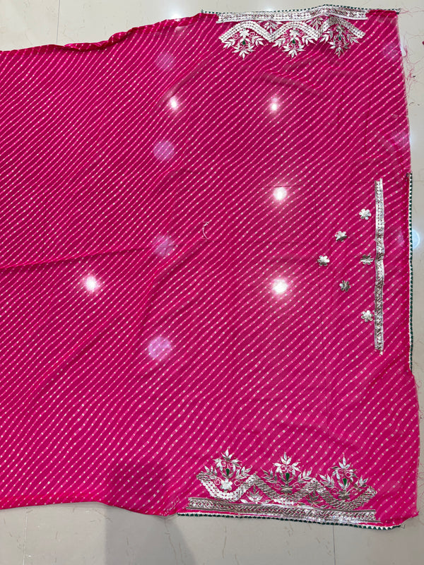 MOTHRA LEHERIYA GOTA PATTI SAREE