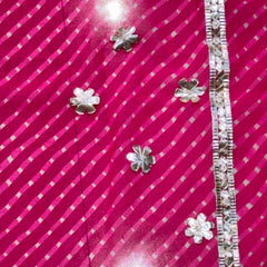 CXC GEORGETTE MOTHRA LEHERIYA GOTA PATTI SAREE