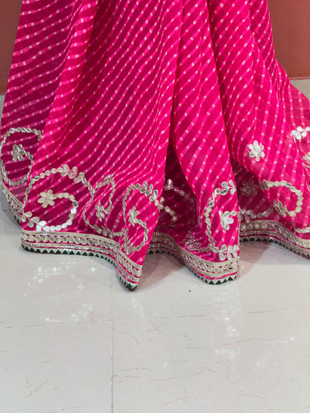 MOTHRA LEHERIYA GOTA PATTI SAREE