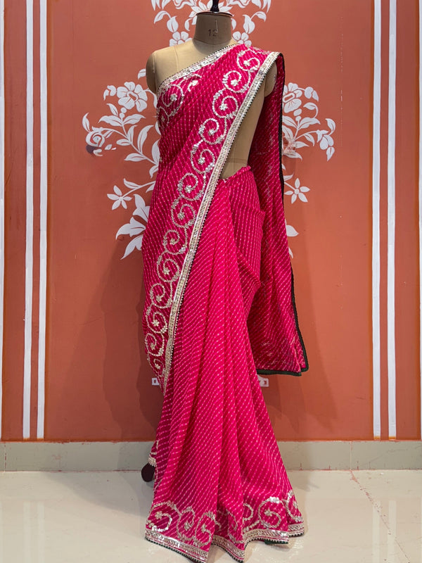MOTHRA LEHERIYA GOTA PATTI SAREE