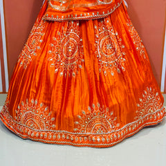 GAZI SILK HANDWORK KACHI PATTI LEHENGA