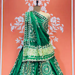 GAZI SILK HANDWORK KACHI PATTI LEHENGA