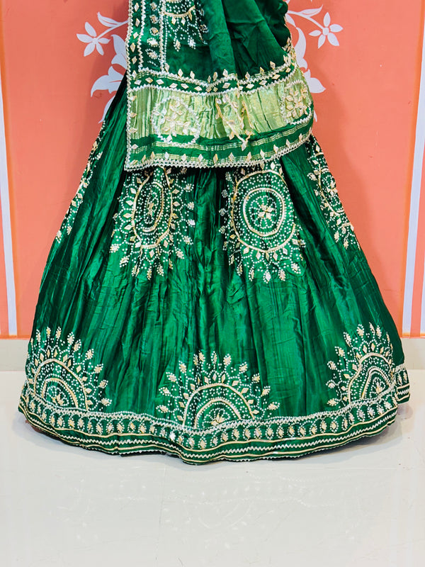 GAZI SILK HANDWORK KACHI PATTI LEHENGA