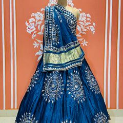 GAZI SILK HANDWORK KACHI PATTI LEHENGA