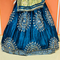 GAZI SILK HANDWORK KACHI PATTI LEHENGA