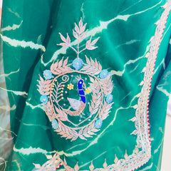 GEORGETTE LEHERIYA GOTA PATTI PEACOCK SAREE