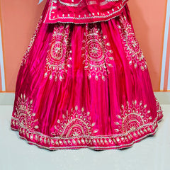 GAZI SILK HANDWORK KACHI PATTI LEHENGA