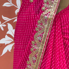 MOTHRA LEHERIYA GOTA PATTI SAREE