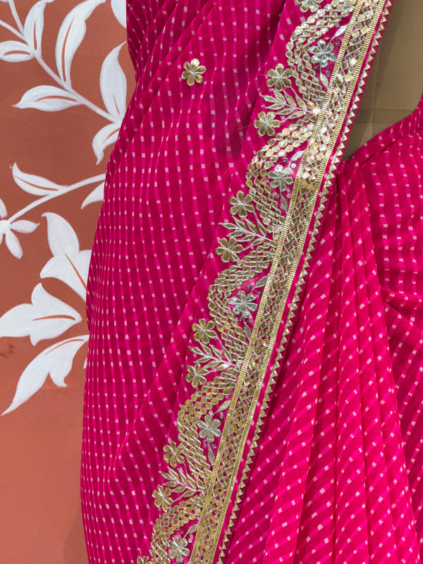 MOTHRA LEHERIYA GOTA PATTI SAREE