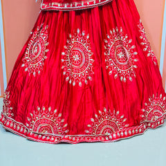GAZI SILK HANDWORK KACHI PATTI LEHENGA