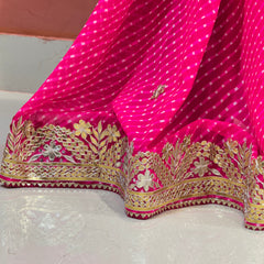 MOTHRA LEHERIYA GOTA PATTI SAREE
