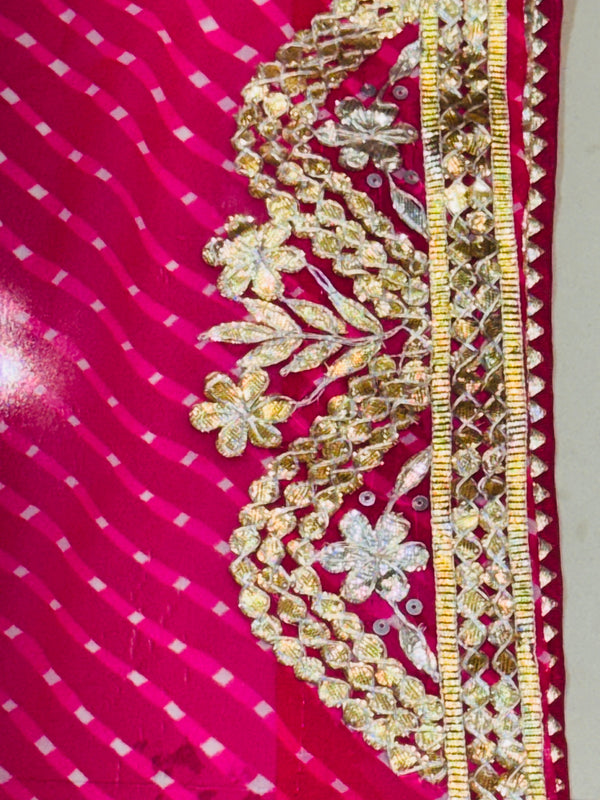 MOTHRA LEHERIYA GOTA PATTI SAREE