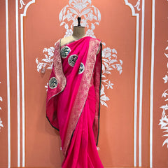 13 BOOTA PURE RUSSIAN SILK ZARI PATCHWORK GOTA PATTI SAREE