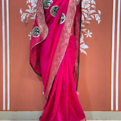 13 BOOTA PURE RUSSIAN SILK ZARI PATCHWORK GOTA PATTI SAREE