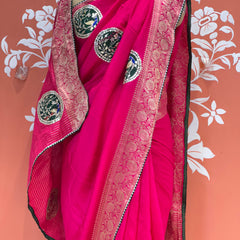 13 BOOTA PURE RUSSIAN SILK ZARI PATCHWORK GOTA PATTI SAREE