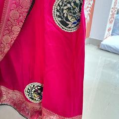 13 BOOTA PURE RUSSIAN SILK ZARI PATCHWORK GOTA PATTI SAREE