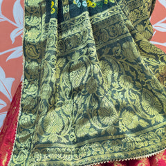 TAFETA SILK 24 KALI GHATCHOLA LEHENGA