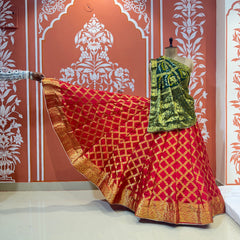 TAFETA SILK 24 KALI GHATCHOLA LEHENGA