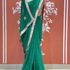 CXC GEORGETTE MOTHRA SILVER WORK SAREE