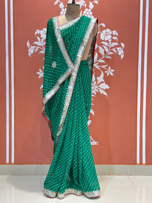 CXC GEORGETTE MOTHRA SILVER WORK SAREE