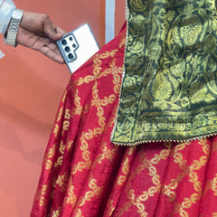 TAFETA SILK 24 KALI GHATCHOLA LEHENGA