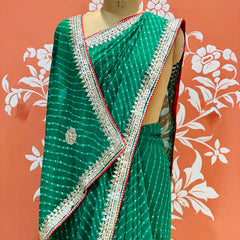 CXC GEORGETTE MOTHRA SILVER WORK SAREE