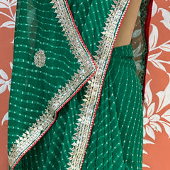 CXC GEORGETTE MOTHRA SILVER WORK SAREE