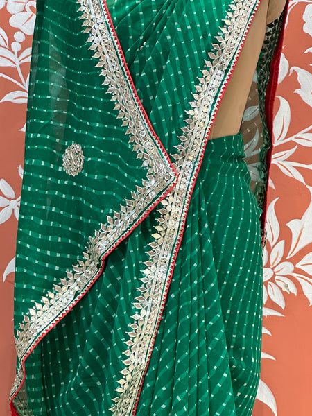 CXC GEORGETTE MOTHRA SILVER WORK SAREE