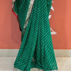 CXC GEORGETTE MOTHRA SILVER WORK SAREE