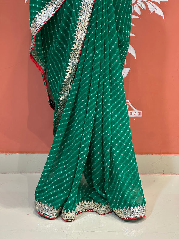 CXC GEORGETTE MOTHRA SILVER WORK SAREE
