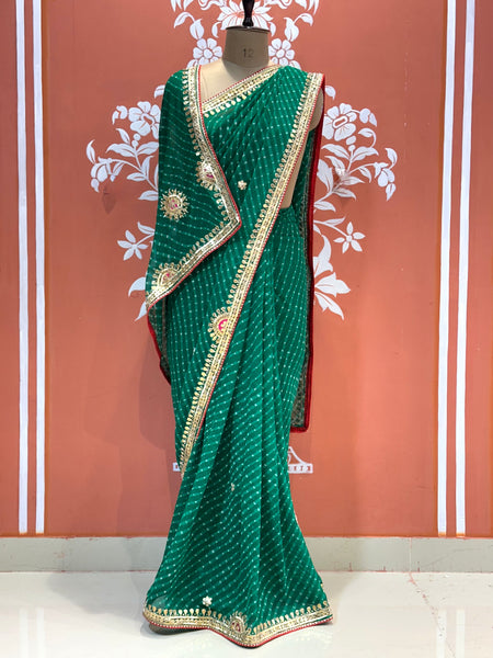 CXC GEORGETTE MOTHRA SILVER WORK SAREE