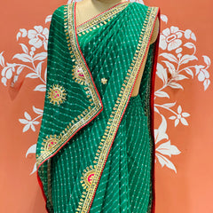 CXC GEORGETTE MOTHRA SILVER WORK SAREE