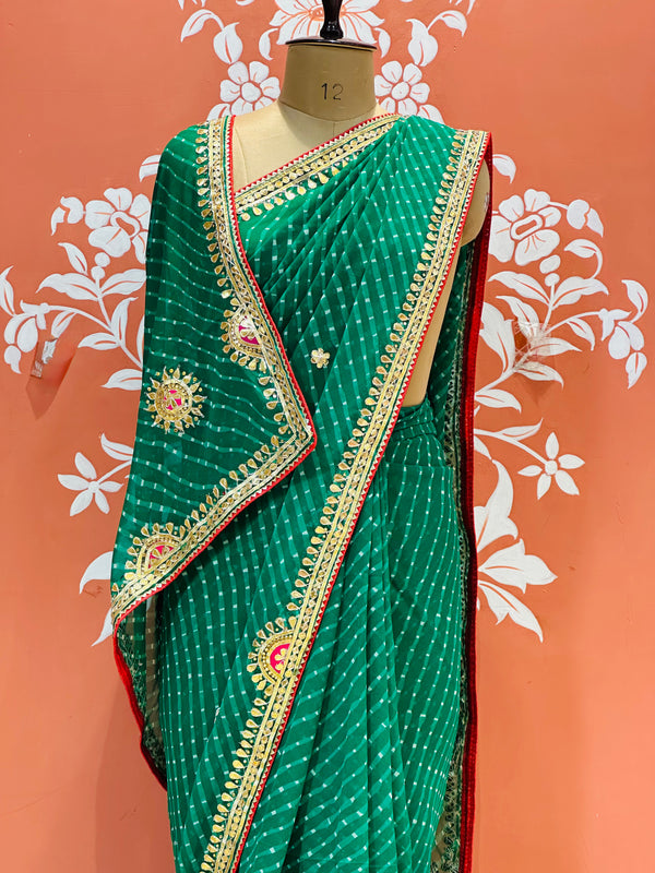 CXC GEORGETTE MOTHRA SILVER WORK SAREE