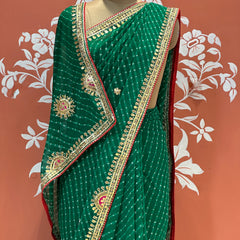 CXC GEORGETTE MOTHRA SILVER WORK SAREE