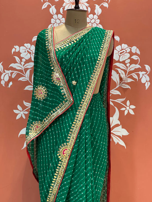 CXC GEORGETTE MOTHRA SILVER WORK SAREE