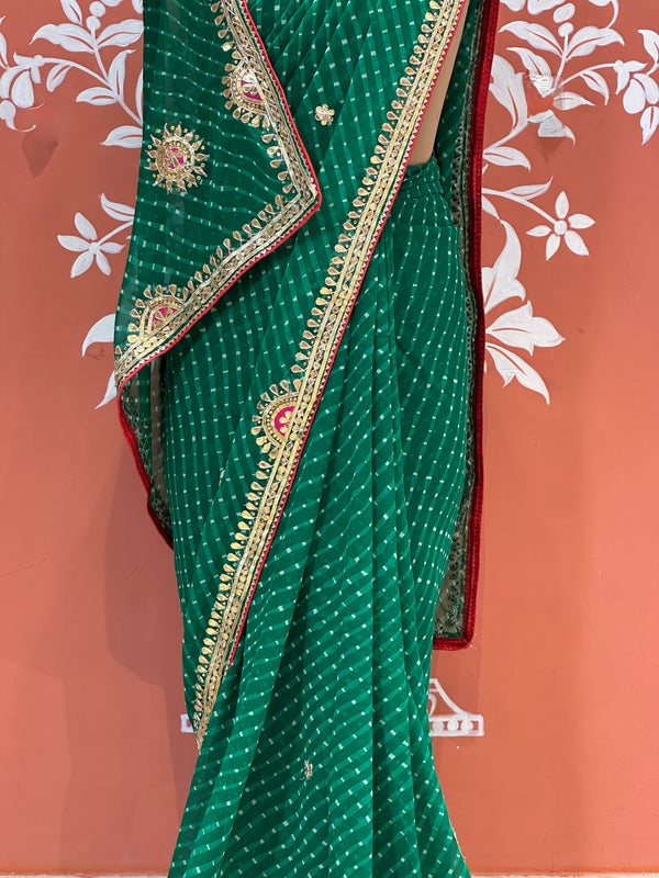 CXC GEORGETTE MOTHRA SILVER WORK SAREE