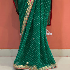 CXC GEORGETTE MOTHRA SILVER WORK SAREE