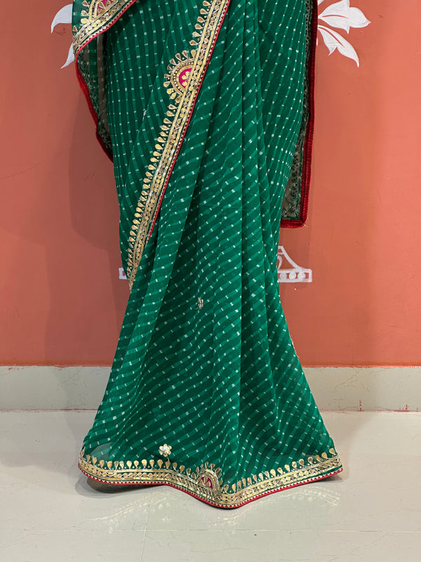 CXC GEORGETTE MOTHRA SILVER WORK SAREE