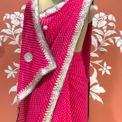 CXC GEORGETTE MOTHRA SILVER WORK SAREE