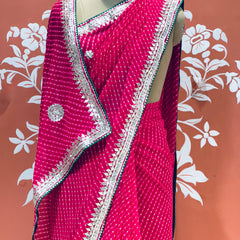 CXC GEORGETTE MOTHRA SILVER WORK SAREE