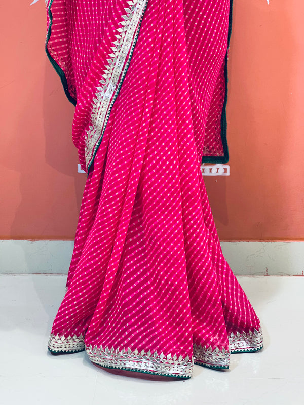 CXC GEORGETTE MOTHRA SILVER WORK SAREE