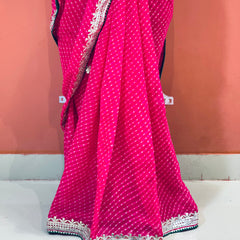 CXC GEORGETTE MOTHRA SILVER WORK SAREE