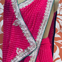 CXC GEORGETTE MOTHRA SILVER WORK SAREE