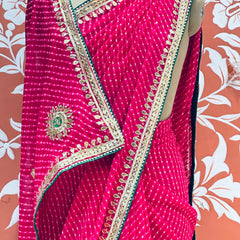 CXC GEORGETTE MOTHRA SILVER WORK SAREE