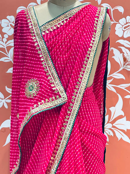 CXC GEORGETTE MOTHRA SILVER WORK SAREE