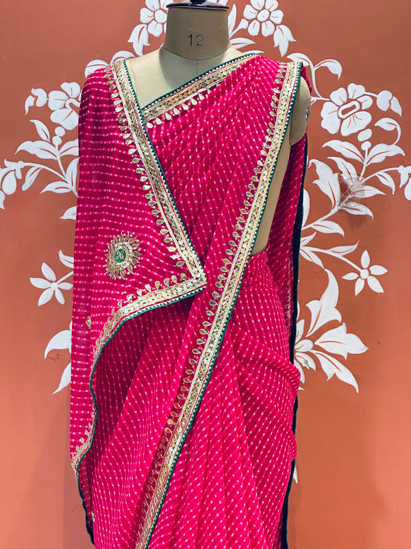 CXC GEORGETTE MOTHRA SILVER WORK SAREE