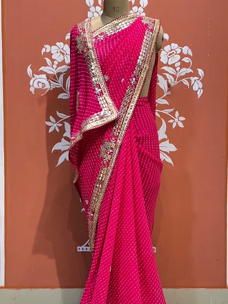 CXC GEORGETTE MOTHRA SILVER WORK SAREE